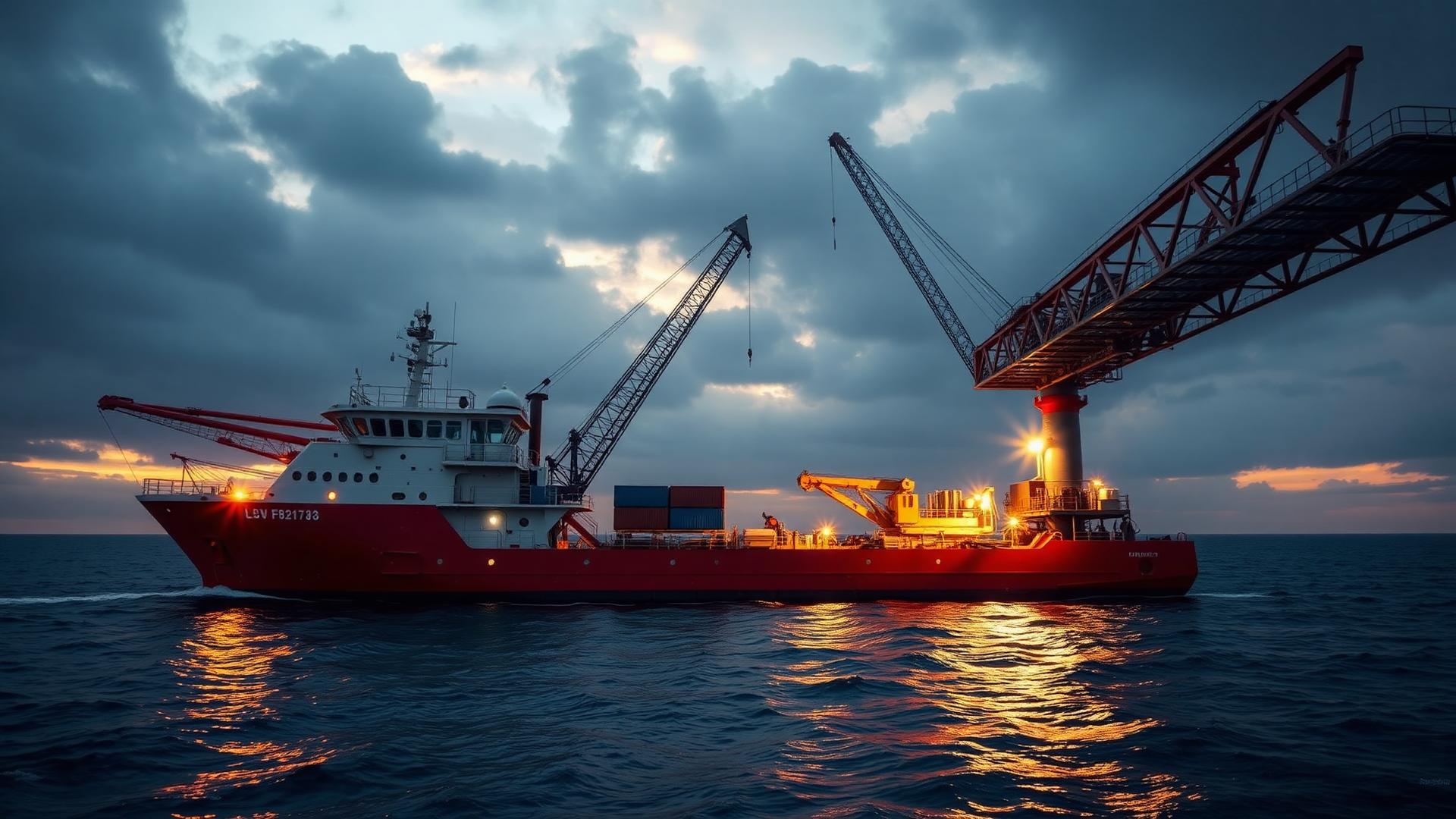 PSV offshore em operação de movimentação de cargas